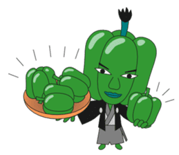 Green pepper Samurai sticker #88115