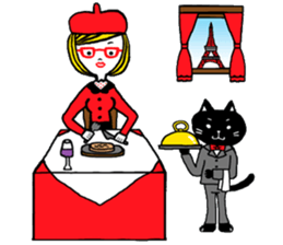 Pals and black cat Mr. Michel sticker #89527