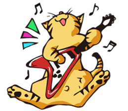 Cat Music Band Stamp sticker #91757