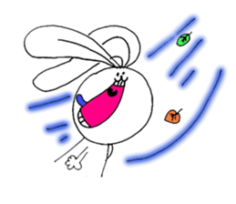 Rabbit opening his mouth sticker #92418