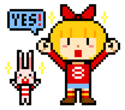 pixel boy & girl sticker #93174
