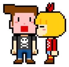 pixel boy & girl sticker #93193