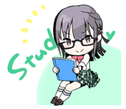 Stamp by Girl with glasses sticker #93984