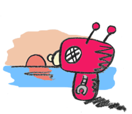 Day-to-day stamp of robot radon sticker #96882