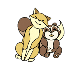 Little Kitsune and Tanuki ~ Gon & Pon ~ sticker #98497