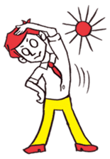 A red haired man's daily work sticker #102036