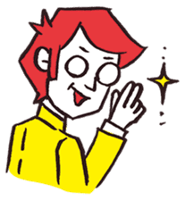 A red haired man's daily work sticker #102038