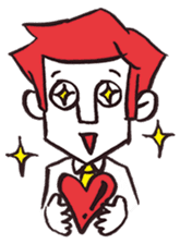 A red haired man's daily work sticker #102042