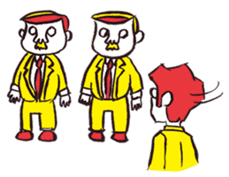 A red haired man's daily work sticker #102044