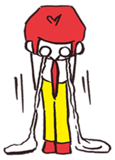 A red haired man's daily work sticker #102046