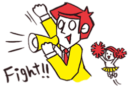A red haired man's daily work sticker #102047