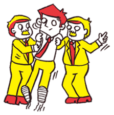 A red haired man's daily work sticker #102048