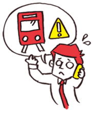 A red haired man's daily work sticker #102053