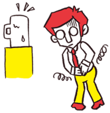 A red haired man's daily work sticker #102055