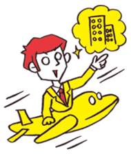 A red haired man's daily work sticker #102058