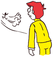 A red haired man's daily work sticker #102063