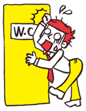 A red haired man's daily work sticker #102064