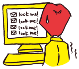 A red haired man's daily work sticker #102067