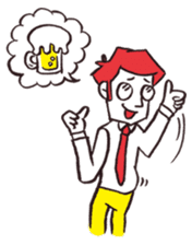 A red haired man's daily work sticker #102069