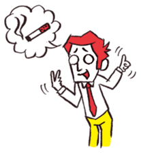 A red haired man's daily work sticker #102070