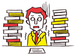 A red haired man's daily work sticker #102073