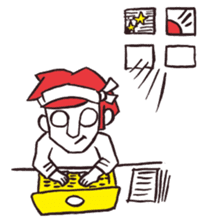 A red haired man's daily work sticker #102074