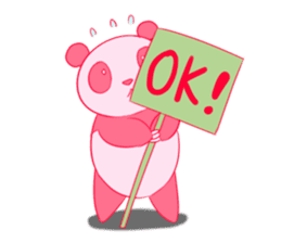 pink panda sticker #113071