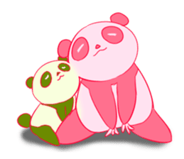pink panda sticker #113098