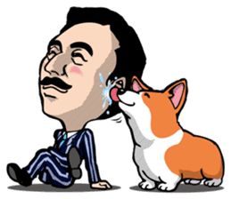 Mr.Figure&Churchill are always together! sticker #117008