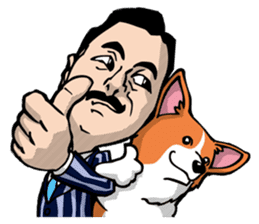 Mr.Figure&Churchill are always together! sticker #117028