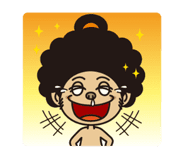 Afro Sumo wrestler sticker #118528