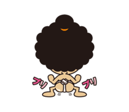 Afro Sumo wrestler sticker #118536