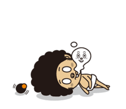 Afro Sumo wrestler sticker #118539