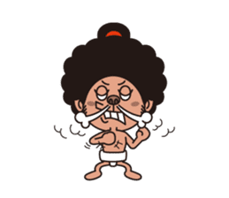 Afro Sumo wrestler sticker #118556