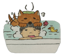 A soft biting dog and me sticker #122559