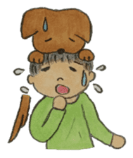 A soft biting dog and me sticker #122563