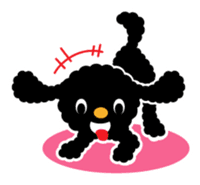 A lovely toy poodle(Black) sticker #128141