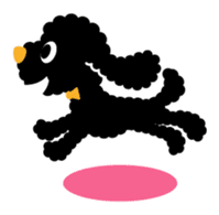 A lovely toy poodle(Black) sticker #128142