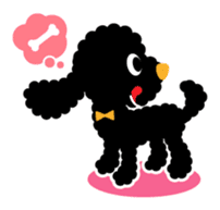 A lovely toy poodle(Black) sticker #128143