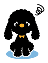 A lovely toy poodle(Black) sticker #128149
