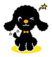 A lovely toy poodle(Black) sticker #128152