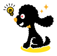 A lovely toy poodle(Black) sticker #128153