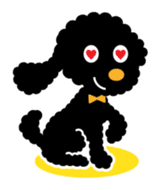 A lovely toy poodle(Black) sticker #128155