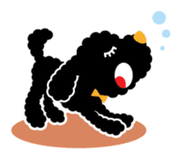 A lovely toy poodle(Black) sticker #128157