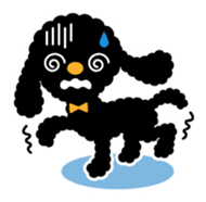 A lovely toy poodle(Black) sticker #128164