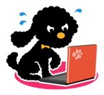 A lovely toy poodle(Black) sticker #128165