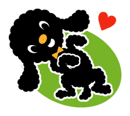 A lovely toy poodle(Black) sticker #128168