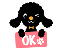 A lovely toy poodle(Black) sticker #128171