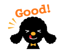 A lovely toy poodle(Black) sticker #128174