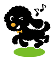 A lovely toy poodle(Black) sticker #128175